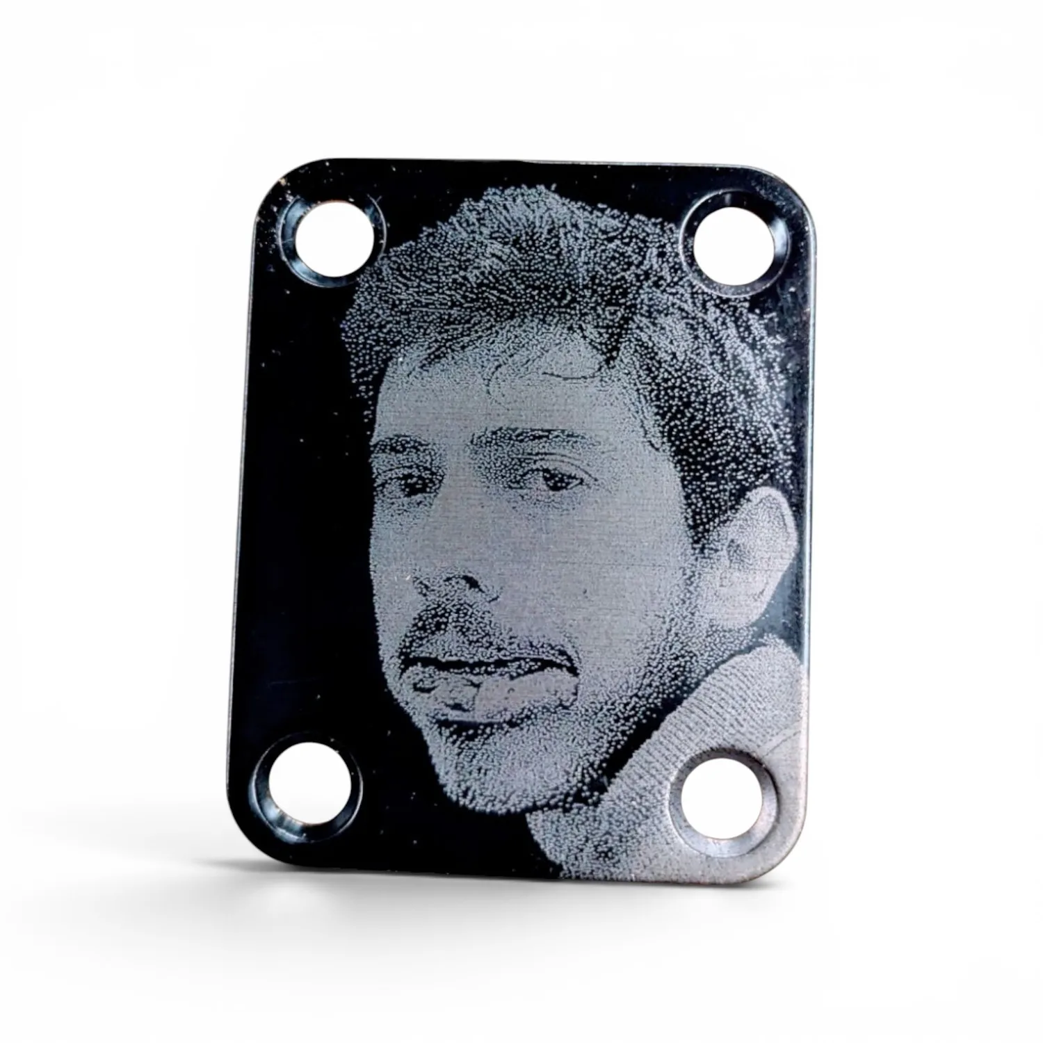 Laser Engraved Guitar Neck Plate - custom laser engraving by Get Lasered