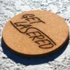 Custom Laser Engraved 4" Round Cork Coasters