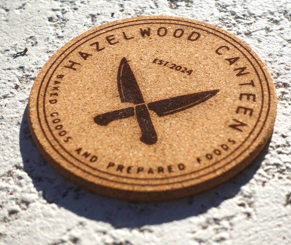 Custom Laser Engraved 4" Round Cork Coasters