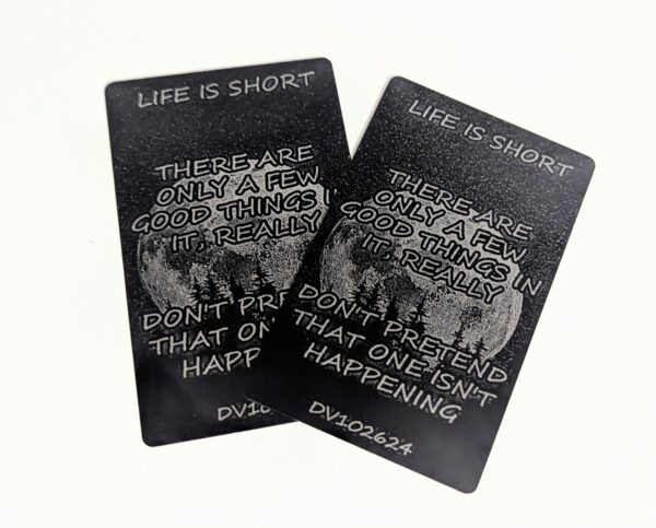 Custom Laser Engraved Black Metal Cards