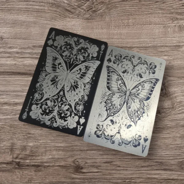 Custom Laser Engraved Black Metal Cards