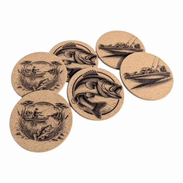 Custom Laser Engraved 4" Round Cork Coasters