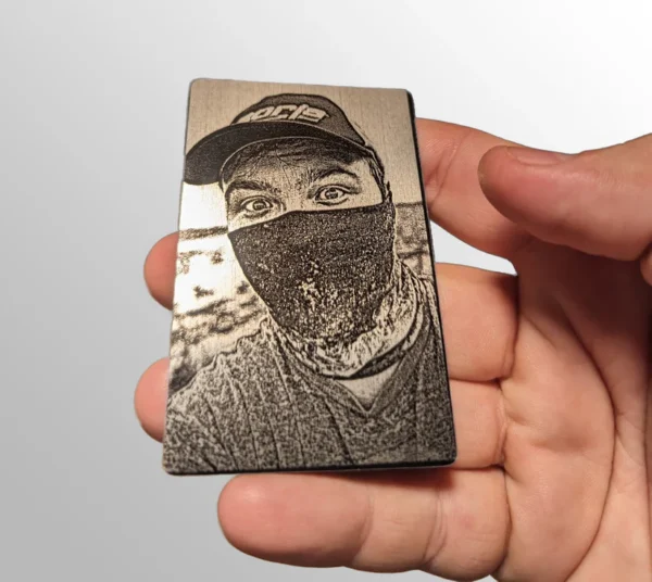 Custom Laser Engraved Black Metal Cards